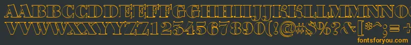 フォントABodoniortotitulshBlack – 黒い背景にオレンジの文字