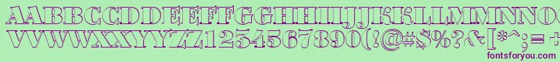 ABodoniortotitulshBlack Font – Purple Fonts on Green Background