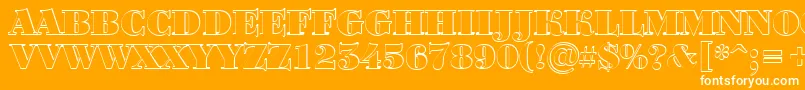 ABodoniortotitulshBlack Font – White Fonts on Orange Background