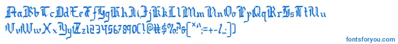 フォントRedcoatc – 白い背景に青い文字