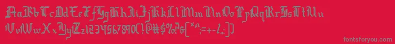 フォントRedcoatc – 赤い背景に灰色の文字