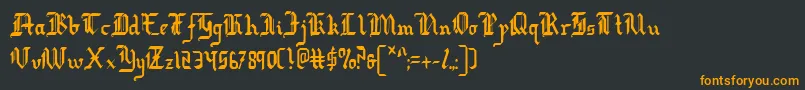 フォントRedcoatc – 黒い背景にオレンジの文字