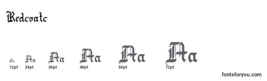 Redcoatc Font Sizes