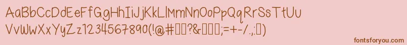 Шрифт BecauseHeLives – коричневые шрифты на розовом фоне