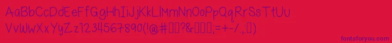 BecauseHeLives Font – Purple Fonts on Red Background