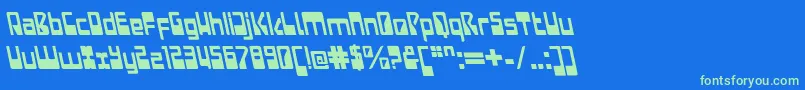 LaserdiscoItalicalt Font – Green Fonts on Blue Background