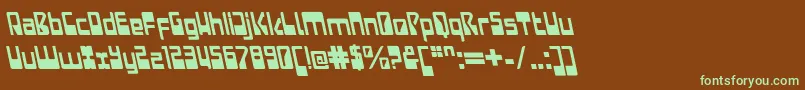 LaserdiscoItalicalt-fontti – vihreät fontit ruskealla taustalla