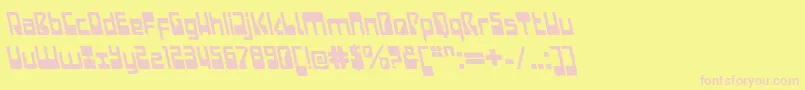 フォントLaserdiscoItalicalt – ピンクのフォント、黄色の背景