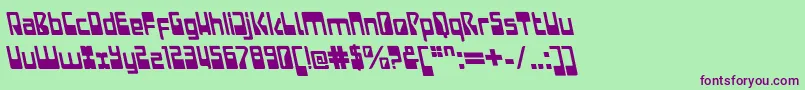 LaserdiscoItalicalt Font – Purple Fonts on Green Background