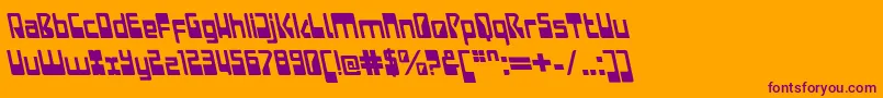 LaserdiscoItalicalt-fontti – violetit fontit oranssilla taustalla