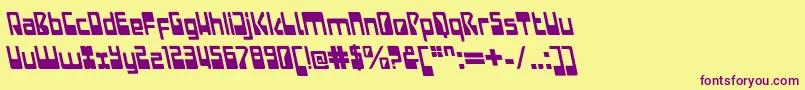 LaserdiscoItalicalt Font – Purple Fonts on Yellow Background