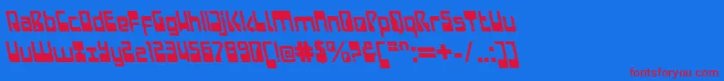 フォントLaserdiscoItalicalt – 赤い文字の青い背景