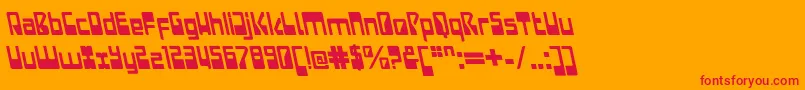 LaserdiscoItalicalt-Schriftart – Rote Schriften auf orangefarbenem Hintergrund