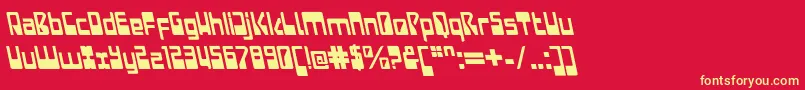 LaserdiscoItalicalt Font – Yellow Fonts on Red Background