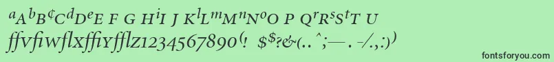 fuente MinionExpertDisplayItalic – Fuentes Negras Sobre Fondo Verde