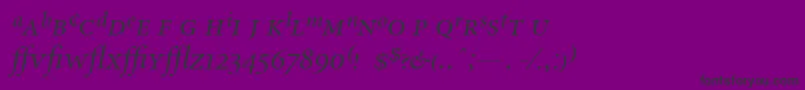 MinionExpertDisplayItalic-Schriftart – Schwarze Schriften auf violettem Hintergrund