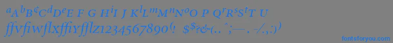Police MinionExpertDisplayItalic – polices bleues sur fond gris