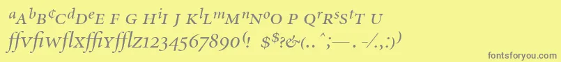 Police MinionExpertDisplayItalic – polices grises sur fond jaune