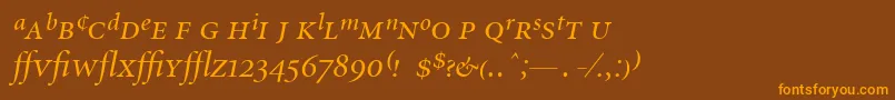 MinionExpertDisplayItalic Font – Orange Fonts on Brown Background