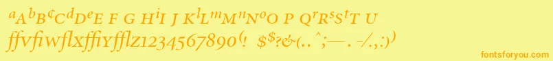 MinionExpertDisplayItalic Font – Orange Fonts on Yellow Background