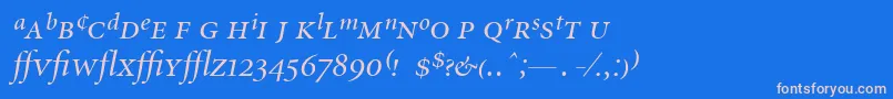 フォントMinionExpertDisplayItalic – ピンクの文字、青い背景