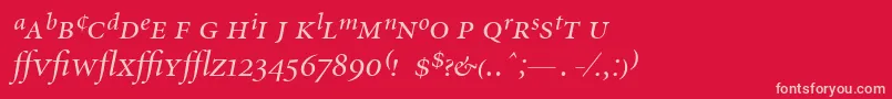 Police MinionExpertDisplayItalic – polices roses sur fond rouge