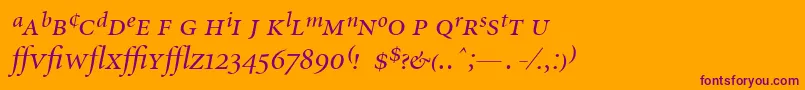 Шрифт MinionExpertDisplayItalic – фиолетовые шрифты на оранжевом фоне