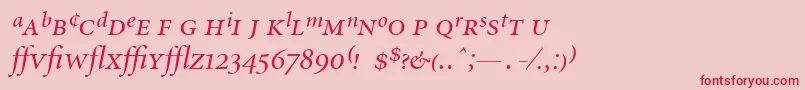 MinionExpertDisplayItalic-Schriftart – Rote Schriften auf rosa Hintergrund