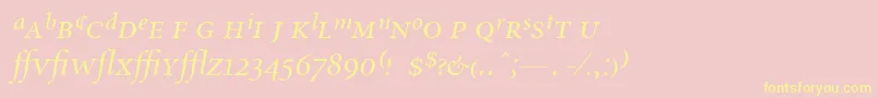 MinionExpertDisplayItalic Font – Yellow Fonts on Pink Background