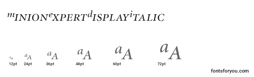 Размеры шрифта MinionExpertDisplayItalic