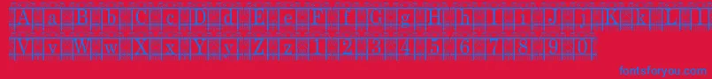 TheGarden-fontti – siniset fontit punaisella taustalla