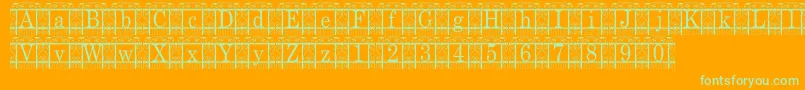 TheGarden-Schriftart – Grüne Schriften auf orangefarbenem Hintergrund