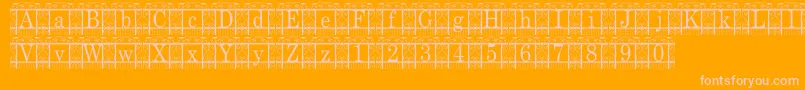TheGarden-Schriftart – Rosa Schriften auf orangefarbenem Hintergrund