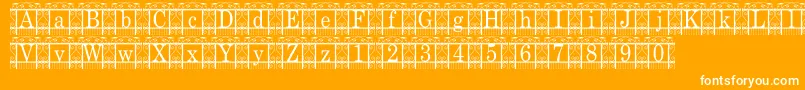 Saiba mais sobre a fonte TheGarden Fonte TheGarden – fontes brancas em um fundo laranja