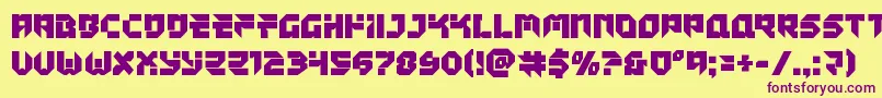 Tokyodrifterstaight Font – Purple Fonts on Yellow Background
