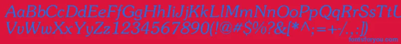 Memory Font – Blue Fonts on Red Background