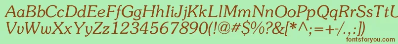 Memory Font – Brown Fonts on Green Background