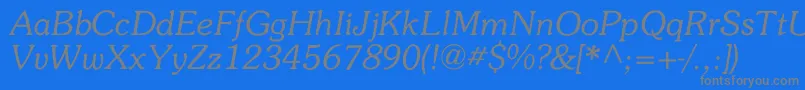フォントMemory – 青い背景に灰色の文字