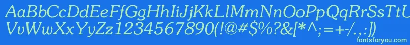 Memory Font – Green Fonts on Blue Background