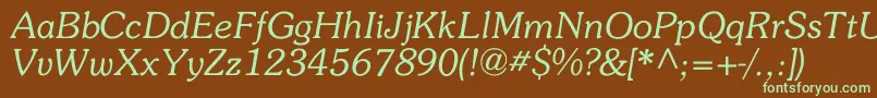 Memory Font – Green Fonts on Brown Background