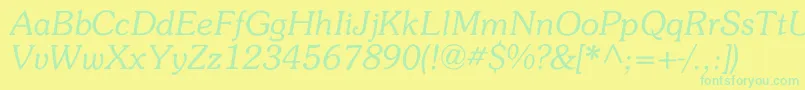 Memory Font – Green Fonts on Yellow Background