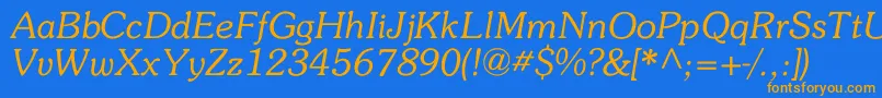 Memory Font – Orange Fonts on Blue Background