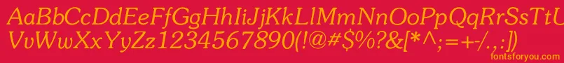 フォントMemory – 赤い背景にオレンジの文字