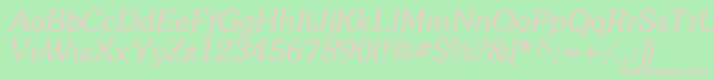 Memory Font – Pink Fonts on Green Background