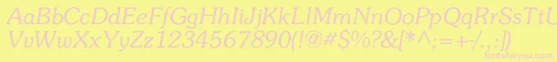 Memory Font – Pink Fonts on Yellow Background