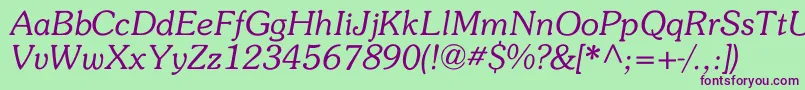 Memory Font – Purple Fonts on Green Background