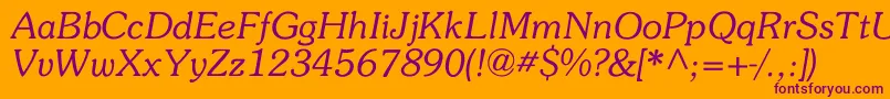 Memory Font – Purple Fonts on Orange Background