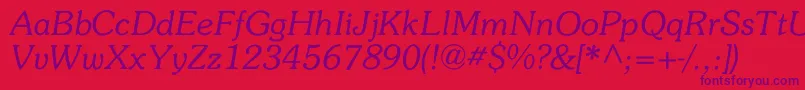 Memory Font – Purple Fonts on Red Background