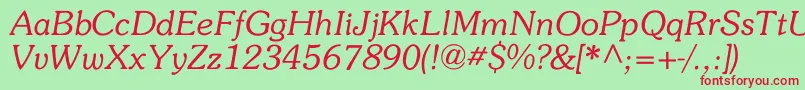 Memory Font – Red Fonts on Green Background