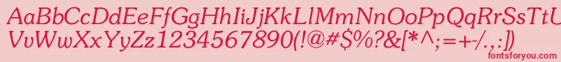 Memory Font – Red Fonts on Pink Background